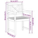 Chaises de jardin vidaXL 6 Pièces 56x55.5x90 cm Bois massif d'acacia