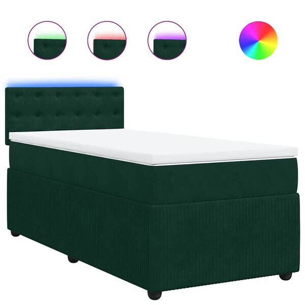vidaXL Sommier à lattes de lit avec matelas Vert foncé 100x200 cm