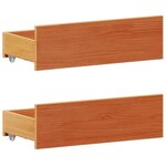 vidaXL Lit bibliothèque sans matelas cire marron 200x200 cm pin massif