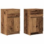 vidaXL Tables de chevet 2 Pièces vieux bois 39x35x65 cm bois d'ingénierie