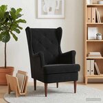 vidaXL Fauteuil Noir Velours