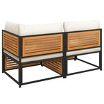 vidaXL Canapé de jardin avec coussins 2 places bois massif d'acacia