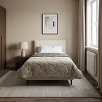 vidaXL Duvet complet toute l'année Matelassé Gris clair 155 x 220 cm