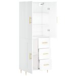 vidaXL Buffet haut Blanc 69 5x34x180 cm Bois d'ingénierie