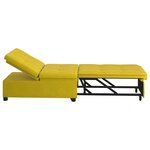 vidaXL Canapé-lit 3-en-1 avec design tirant en velours jaune