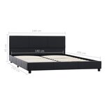 vidaXL Cadre de lit Noir Similicuir 140 x 200 cm