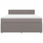 vidaXL Sommier à lattes de lit avec matelas Taupe 180x200 cm Tissu