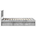 vidaXL Cadre de lit avec tête de lit Gris Béton 90 x 190 cm Pin massif