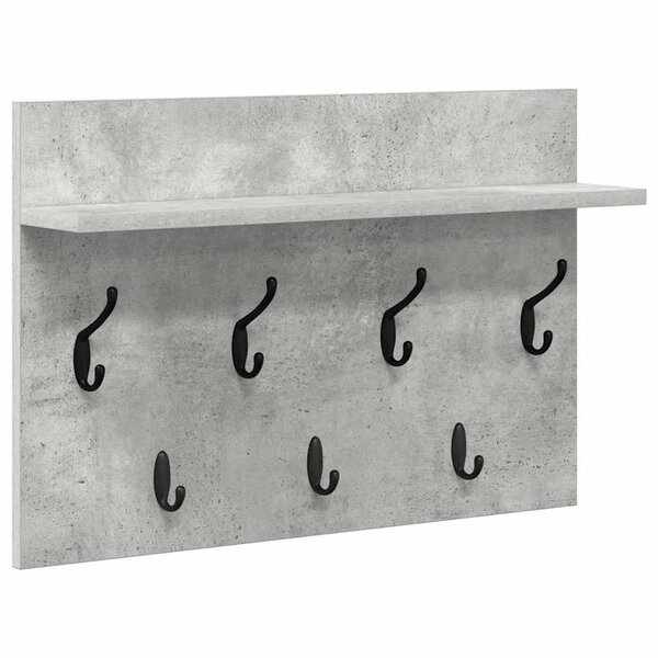 vidaXL Porte-manteau mural avec étagère Gris béton 60 x 40 x 12 cm