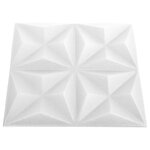 vidaXL Panneaux muraux 3D 48 Pièces 50x50 cm blanc origami 12 m²