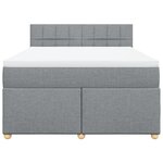 vidaXL Sommier à lattes de lit avec matelas Gris clair 160x200cm Tissu
