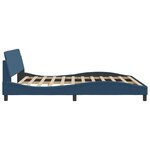 vidaXL Cadre de lit avec tête de lit sans matelas bleu 180x200cm tissu