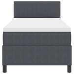 vidaXL Lit Box Spring avec Matelas Gris Foncé 100x200 cm Velours Côtelé