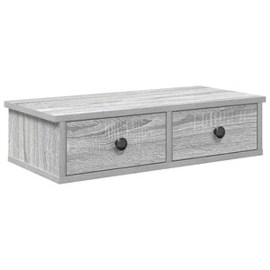 vidaXL Étagère murale avec tiroirs sonoma gris bois d'ingénierie