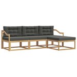 vidaXL Ensemble de canapés d'extérieur 4 Pièces Blanc et anthracite