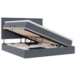 vidaXL Lit de rangement LED avec matelas Gris foncé 180 x 200 cm