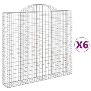 vidaXL Paniers à gabions arqués 6 Pièces 200x30x180/200 cm Fer galvanisé