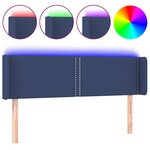 vidaXL Tête de lit à LED Bleu 147x16x78/88 cm Tissu