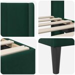 vidaXL Cadre de lit avec tête de lit Vert foncé 90 x 200 cm Velours