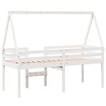 vidaXL Lit haut avec toit blanc 80x200 cm bois de pin massif