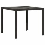 vidaXL Ensemble de bistro de jardin 5 Pièces coussins noir poly rotin