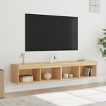 vidaXL Meubles TV avec lumières LED 2 Pièces chêne sonoma 80x30x30 cm