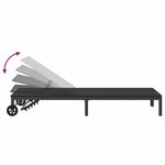 vidaXL Transat 1-personne Noir 206 x 62.5 x 74 cm polyrotin