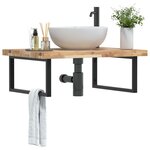 vidaXL Étagère de vasque murale acier et bois massif d'acacia