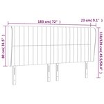 vidaXL Tête de lit avec oreilles Bleu foncé 183x23x118/128 cm Velours