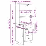 vidaXL Haut Armoire Chêne noir 69 5 x 34 x 180 cm Bois d'ingénierie