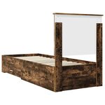 vidaXL Cadre de lit Chêne Fumé et Argent 75 x 190 cm Bois d'ingénierie