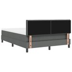 vidaXL Lit avec sommier gris foncé et matelas 140x200 cm en tissu
