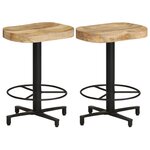 vidaXL Tabourets de bar lot de 2 52 cm bois de manguier massif