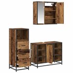 vidaXL Ensemble de mobilier de salle de bain 3 Pièces Bois ancien