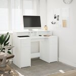 vidaXL Bureau avec lumières LED blanc 120x55x91 cm bois d'ingénierie