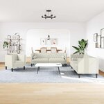 vidaXL Ensemble de canapé Chesterfield et traversins 3Pièces velours