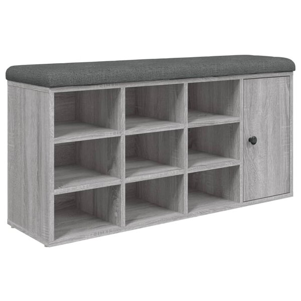 vidaXL Banc à chaussures sonoma gris 102x32x50 cm bois d'ingénierie