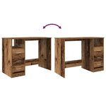 vidaXL Bureau vieux bois 102x76x50 cm bois d'ingénierie