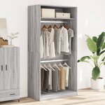 vidaXL Garde-robe sonoma gris 100x50x200 cm bois d'ingénierie