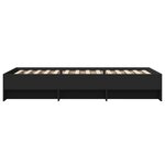 vidaXL Cadre de lit sans matelas noir 100x200 cm bois d'ingénierie