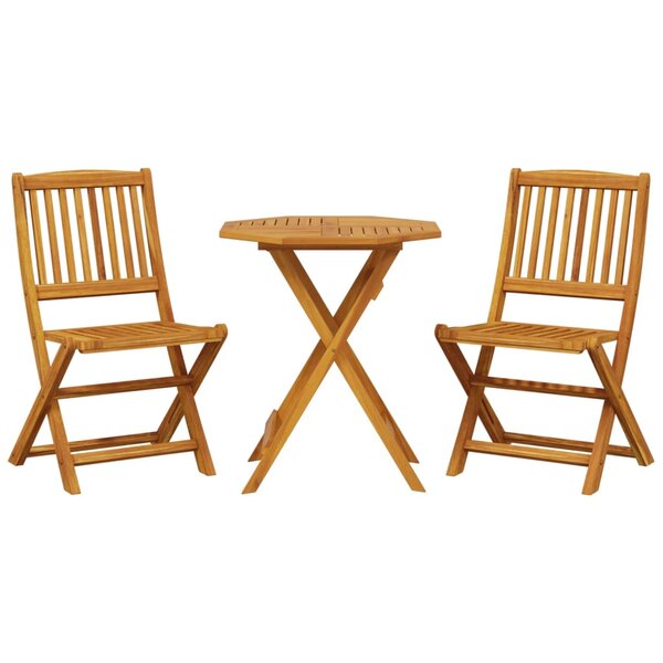 vidaXL Ensemble de bistro pliable 3 Pièces bois d'acacia solide