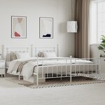 vidaXL Cadre de lit métal sans matelas et pied de lit blanc 200x200 cm