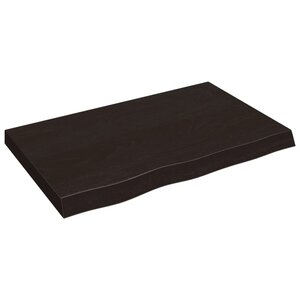 vidaXL Dessus de table marron foncé bois chêne massif traité