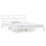 vidaXL Cadre de lit sans matelas blanc bois massif