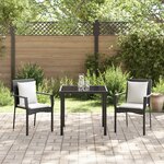 vidaXL Set de Salle à Manger de Jardin 3 Pièces avec Coussins Noir Poly Rattan