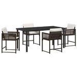 vidaXL Ensemble de salle à manger pour jardin 5 Pièces Marron polyrotin