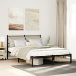 vidaXL Cadre de lit en métal sans matelas chêne sonoma 140x200 cm