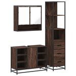 vidaXL Ensemble de meubles de salle de bain 3 Pièces chêne marron