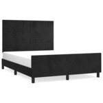 vidaXL Cadre de lit avec tête de lit Noir 140x190 cm Velours