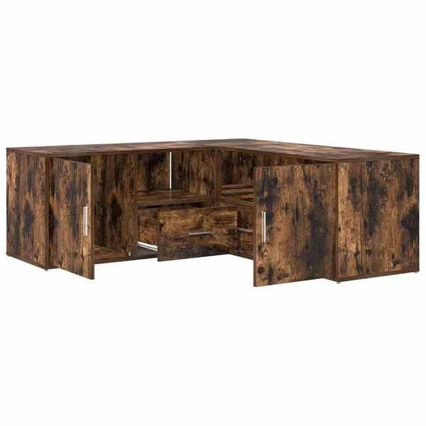 vidaXL Armoire d'angle chêne fumé 200x40x45 cm bois d'ingénierie